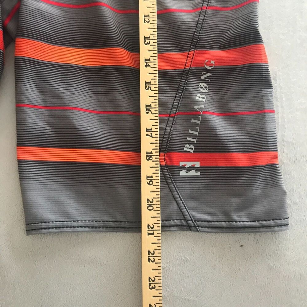 BILLABONG Platinum Board Shorts Mens 34‎ Black Orange Striped Swim Trunks PX3 - Picture 7 of 10